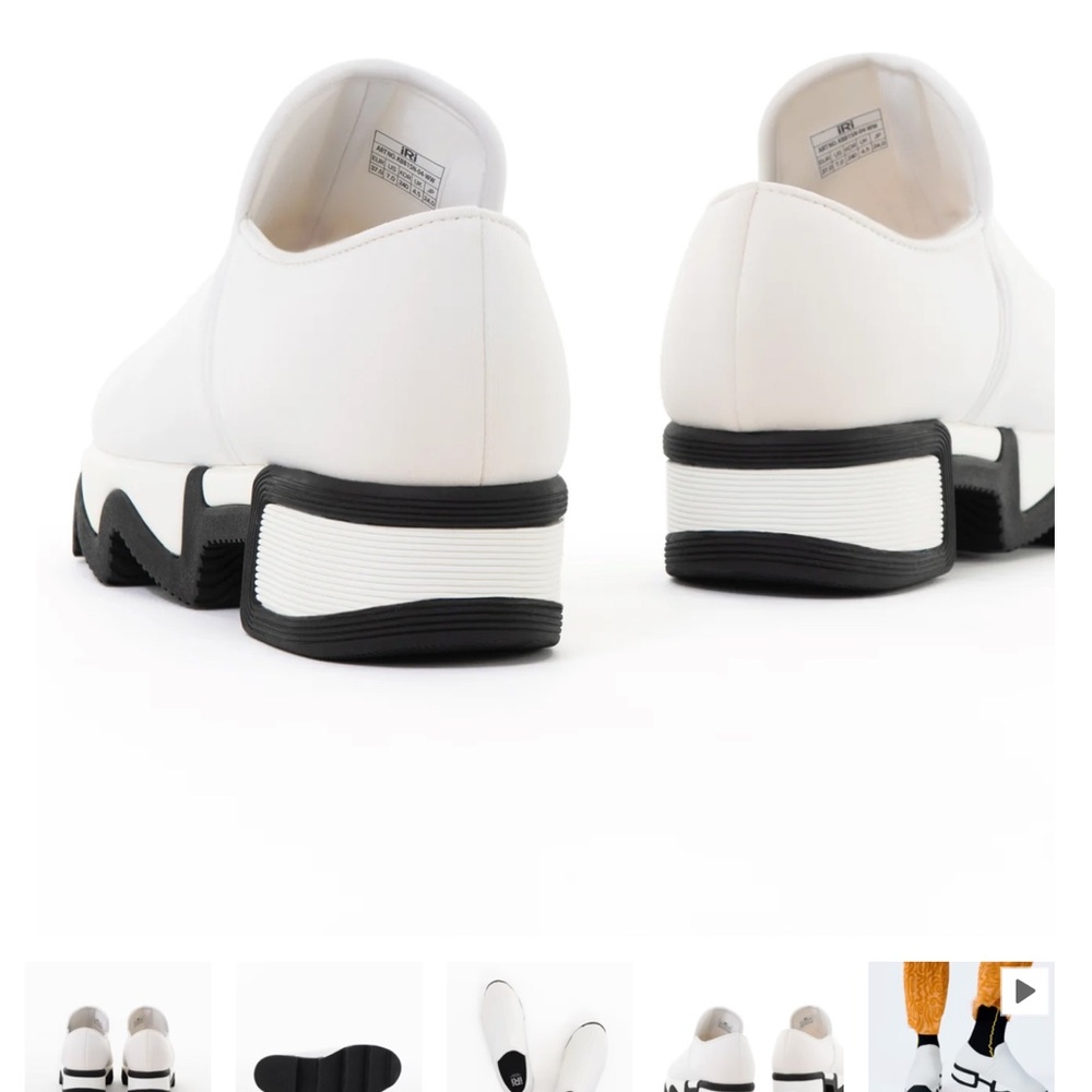 $55 each pair IRi women's shoes White and Black Chunky Sneakers
